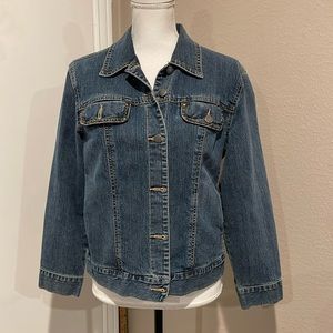 Chicos Studded Blue Jean Jacket - Size 1